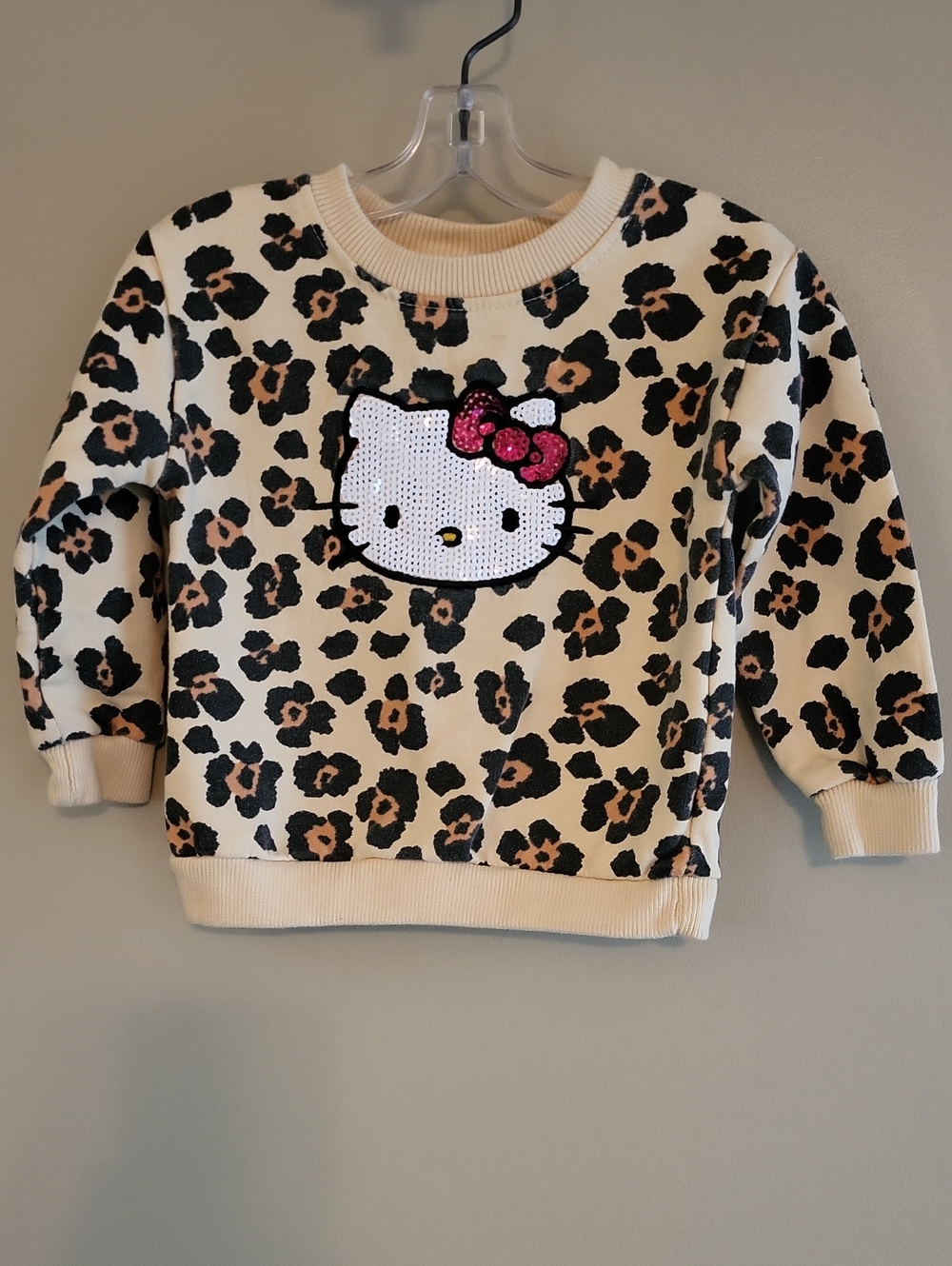 Hello Kitty leopard print sequin sweatshirt
